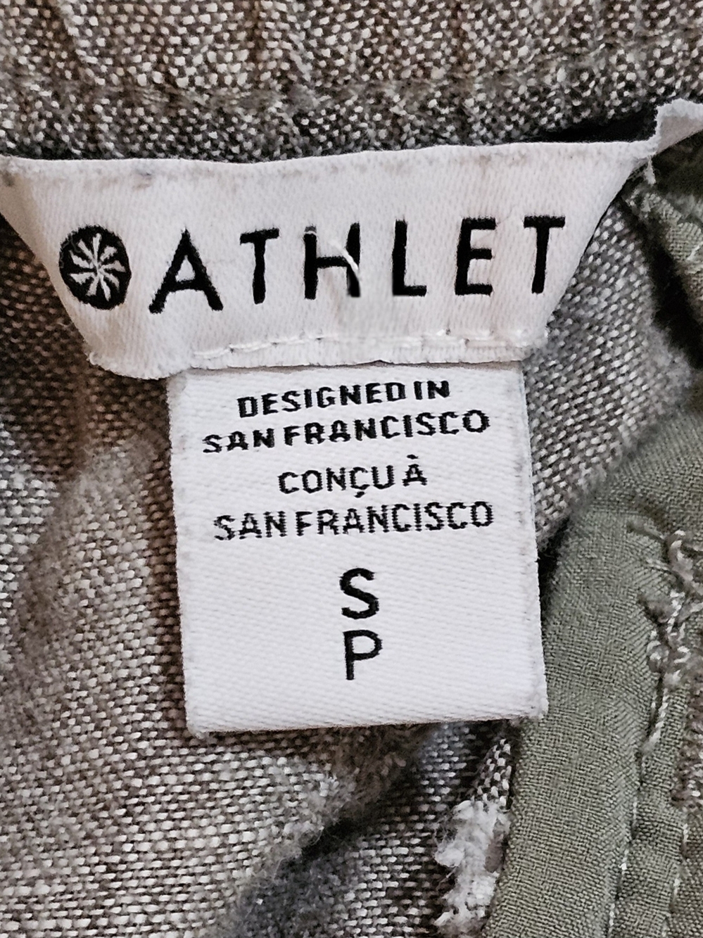Athleta Retreat Linen Jogger Pants Women SP Sm Petite Taupe Zipper Pockets Zip - Picture 11 of 14
